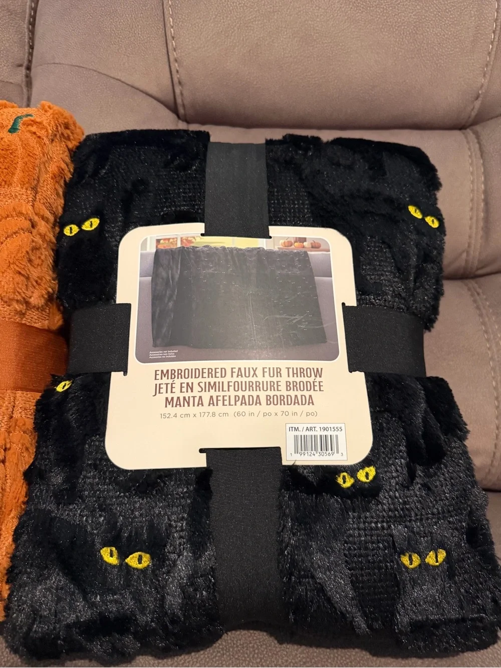 Embroidered Faux Fur Halloween Throw - set of three  VIRAL ON TIK TOK/COSTCO